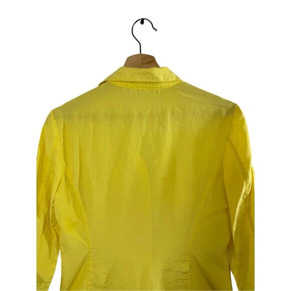 Express Yellow Long Sleeve Button Up Shirt Blouse Size S Collared Pockets - Picture 3 of 9